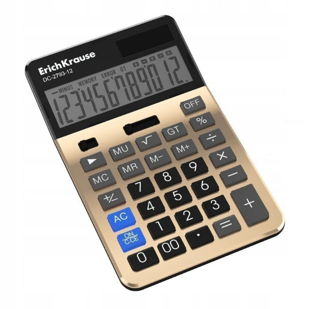 OFFICE CALCULATOR GOLD Erich Krause DCC-2793 12 digits solar power