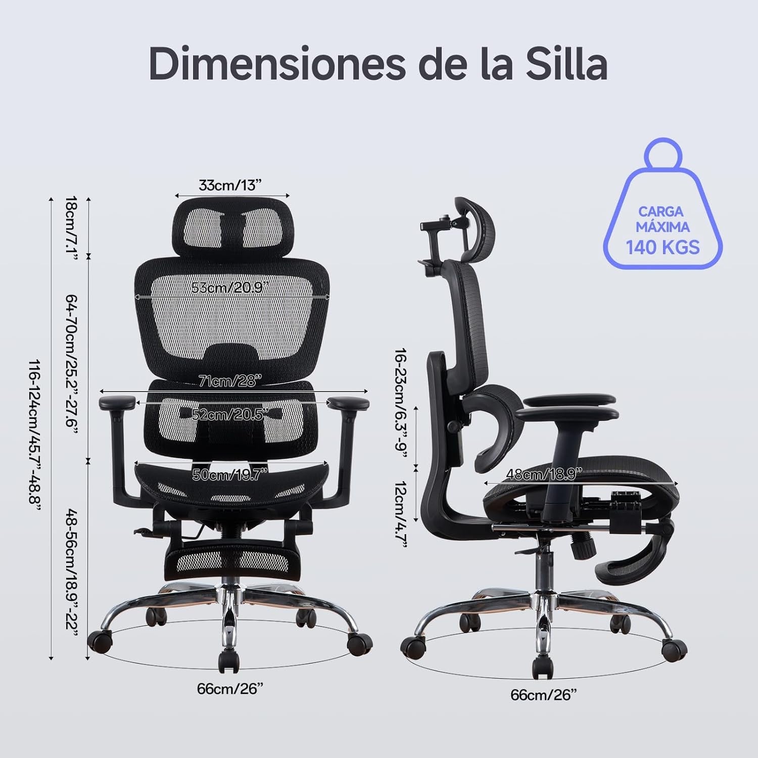OFFICE CHAIR, ERGONOMIC. WITH ADJUSTABLE FOOTREST. LARKLEAVES. Brand no brand