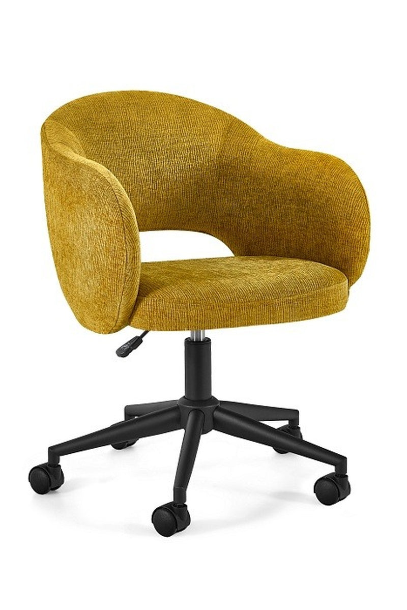 OFFICE CHAIR SWIVEL STILO YELLOW FABRIC ADJUSTABLE DESK CHAIR