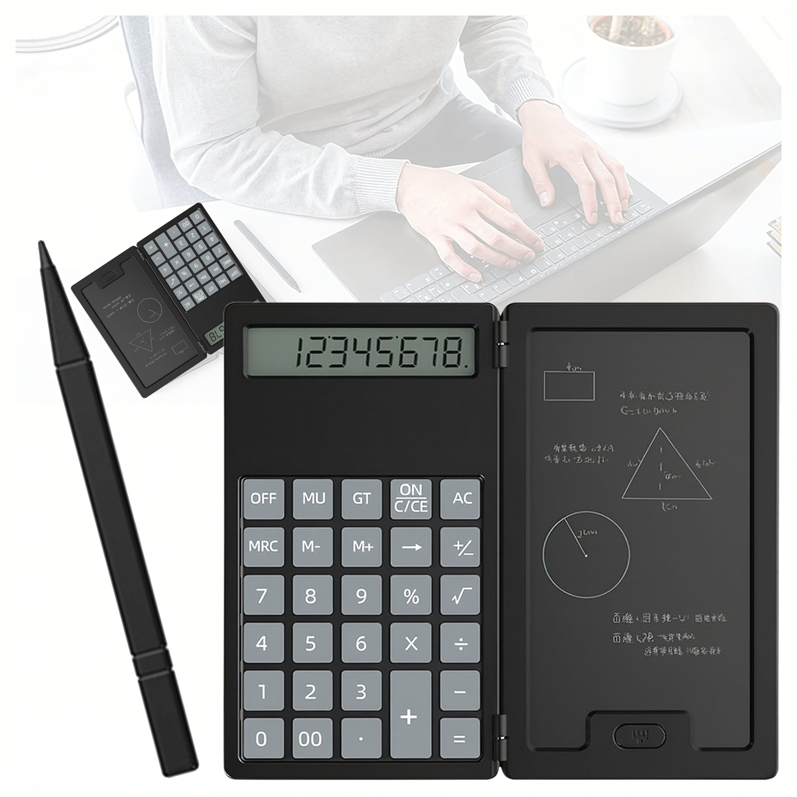 OFFICE SCIENCE CALCULATOR 2in1 BLACK SCHOOL WITH NOTEBOOK FOR OFFICE Packaging status original
