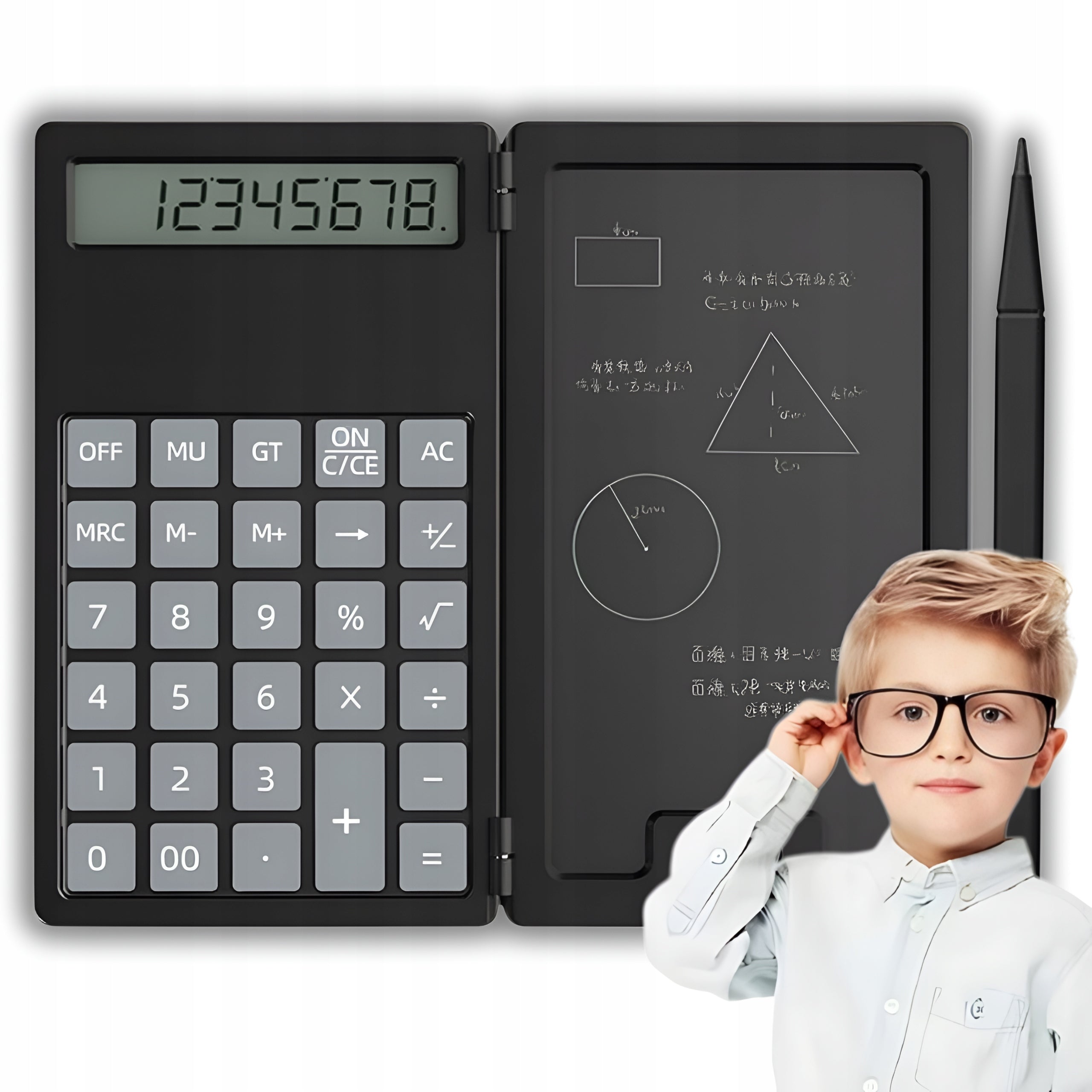 OFFICE SCIENCE CALCULATOR 2in1 BLACK SCHOOL WITH NOTEBOOK FOR OFFICE