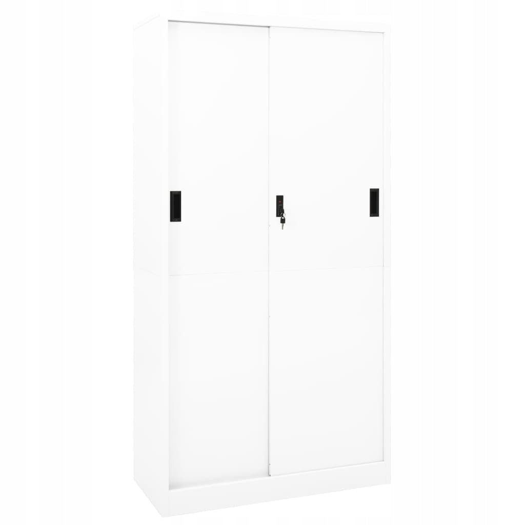 OFFICE WARDROBE WITH SLIDING DOORS WHITE 90X40X180CM Packaging status original