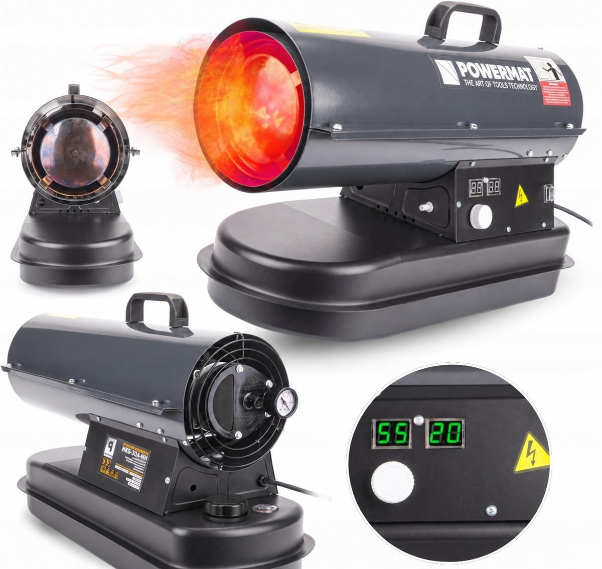 OIL HEATER 20KW DIESEL BLOWER +THERMOSTAT LCD HEATER APRON