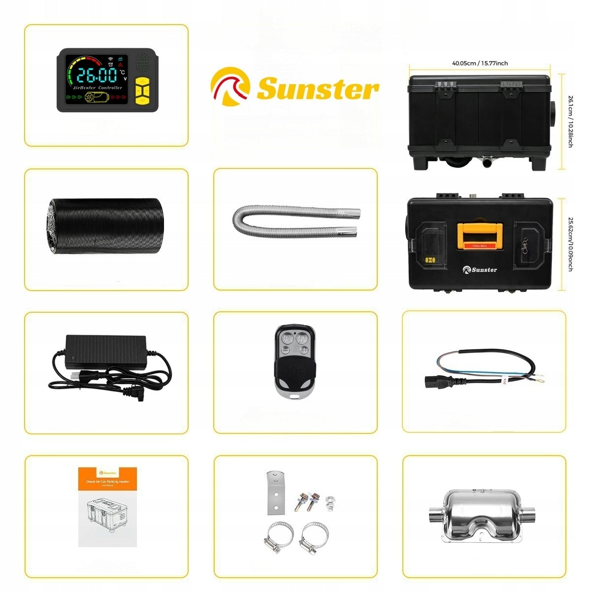 OIL HEATER 8KW 230V 12/24V WEBASTO BLUETOOTH AUTO START/STOP Manufacturer code TB10 Black-12/24/230V