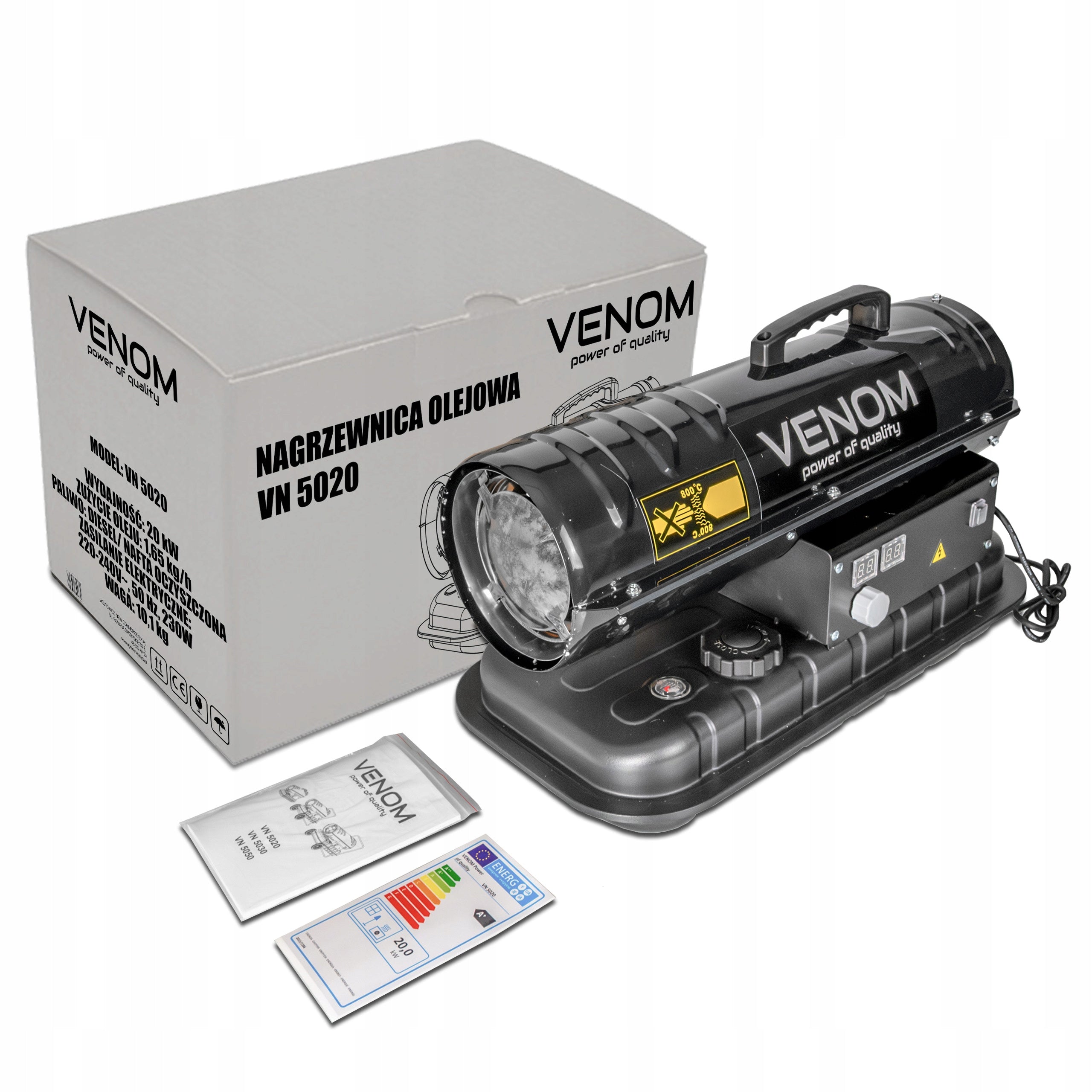 OIL HEATER VENOM VN 5020 20KW DIESEL BLOWER WORKSHOP HALL Manufacturer code Nagrzewnica OLEJOWA VN 5020 II