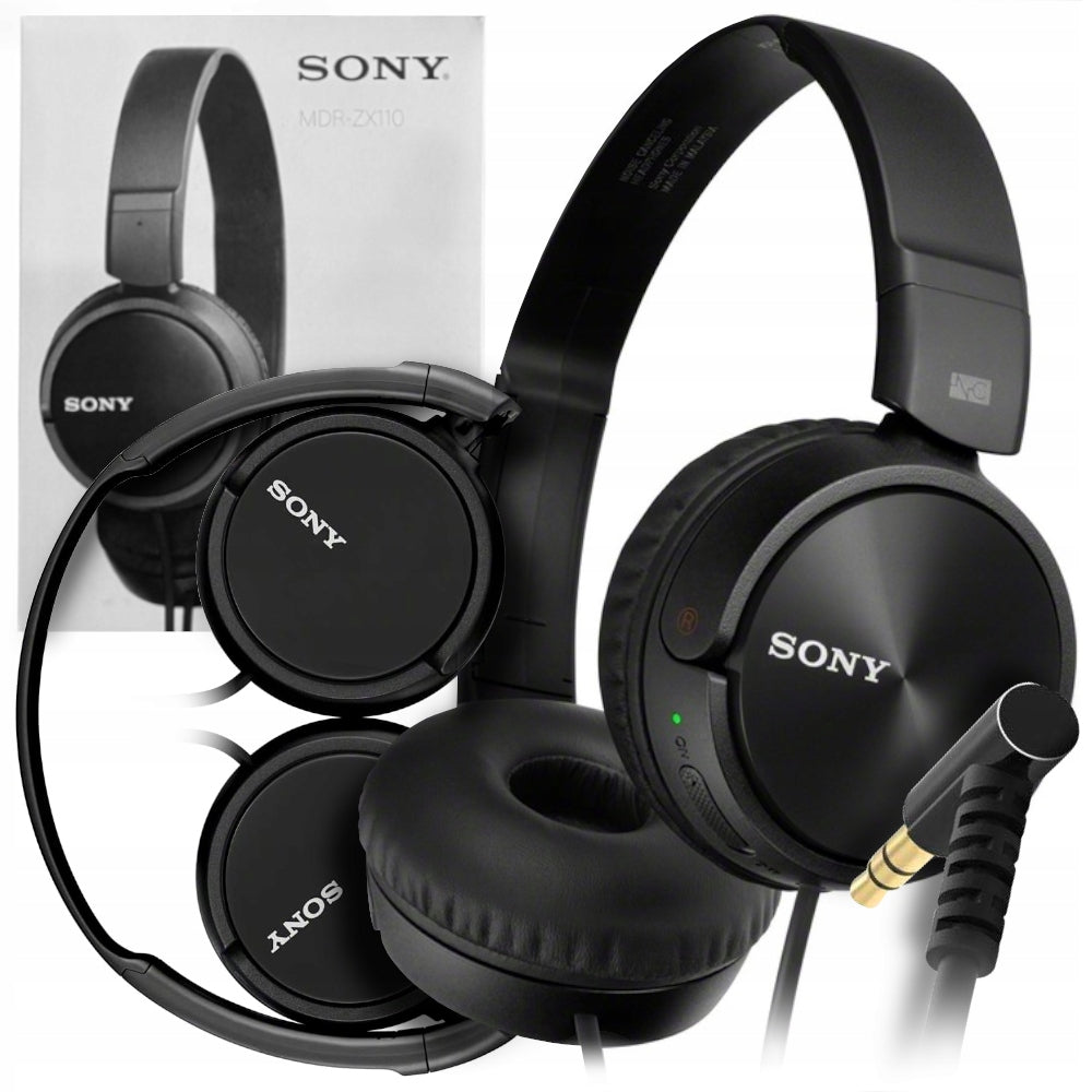 ON-EAR HEADPHONES WIRED SONY BLACK LIGHT COMFORTABLE FOR LISTENING WORK
