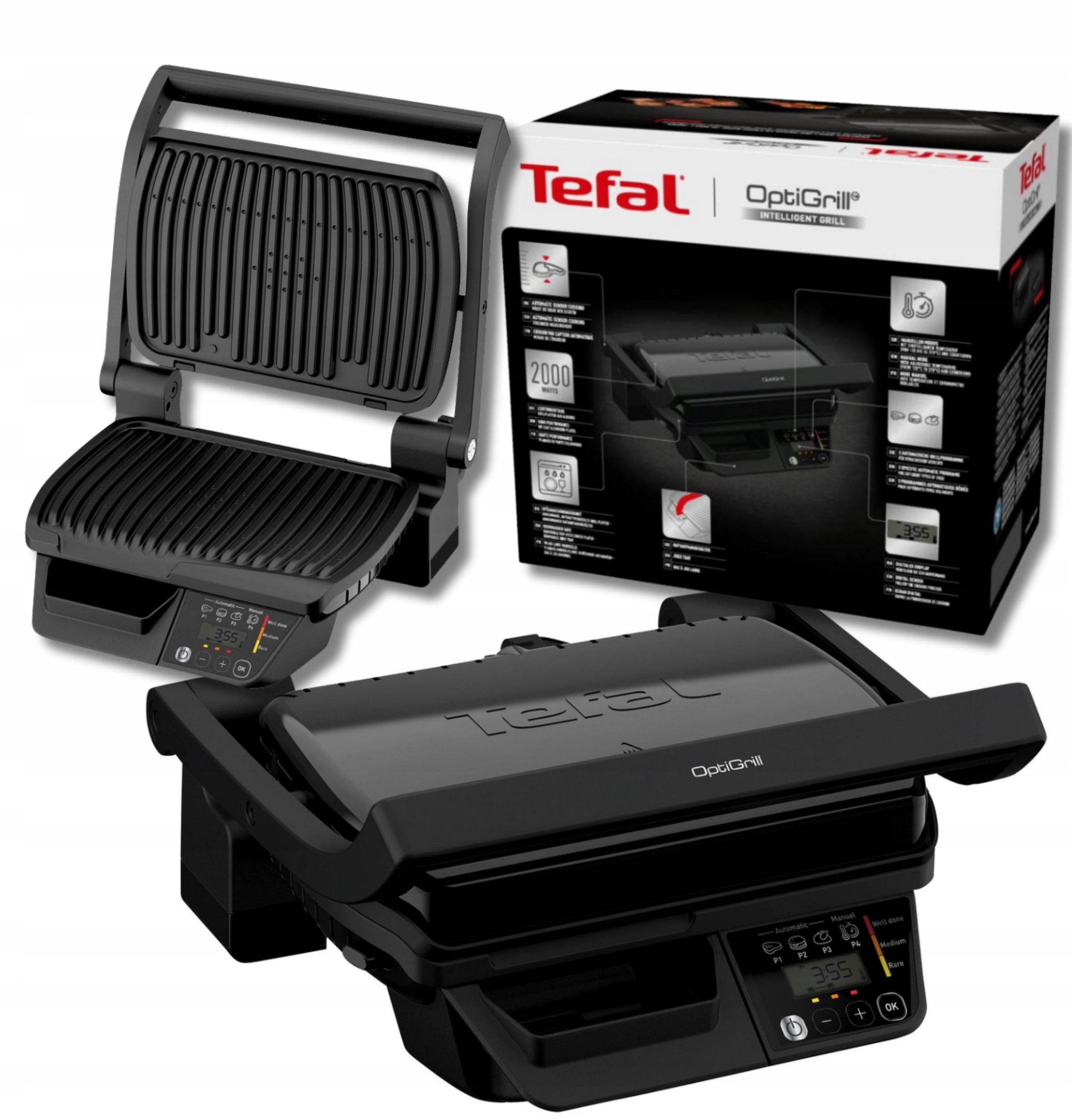 OPTIGRILL TEFAL GRILL CONTACT ELECTRIC PANINI BLACK 2000 W