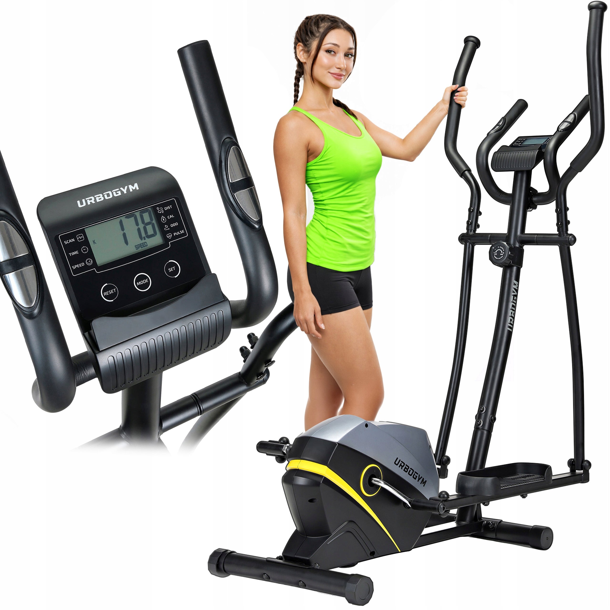 ORBI-TREK TRAINER Magnetic Home Training Bike Urbogym FLOW YELLOW