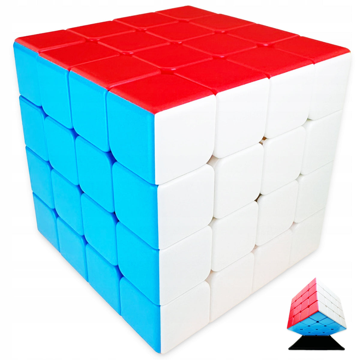 ORIGINAL 4x4 CUBE ADJUSTABLE FAST 4x4x4 LOGIC CUBE + STAND