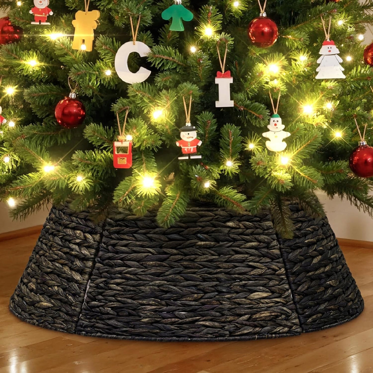 ORNAMENT UNDER THE CHRISTMAS TREE RATTAN COLLAR GRILLE POT CHRISTMAS Packaging status original