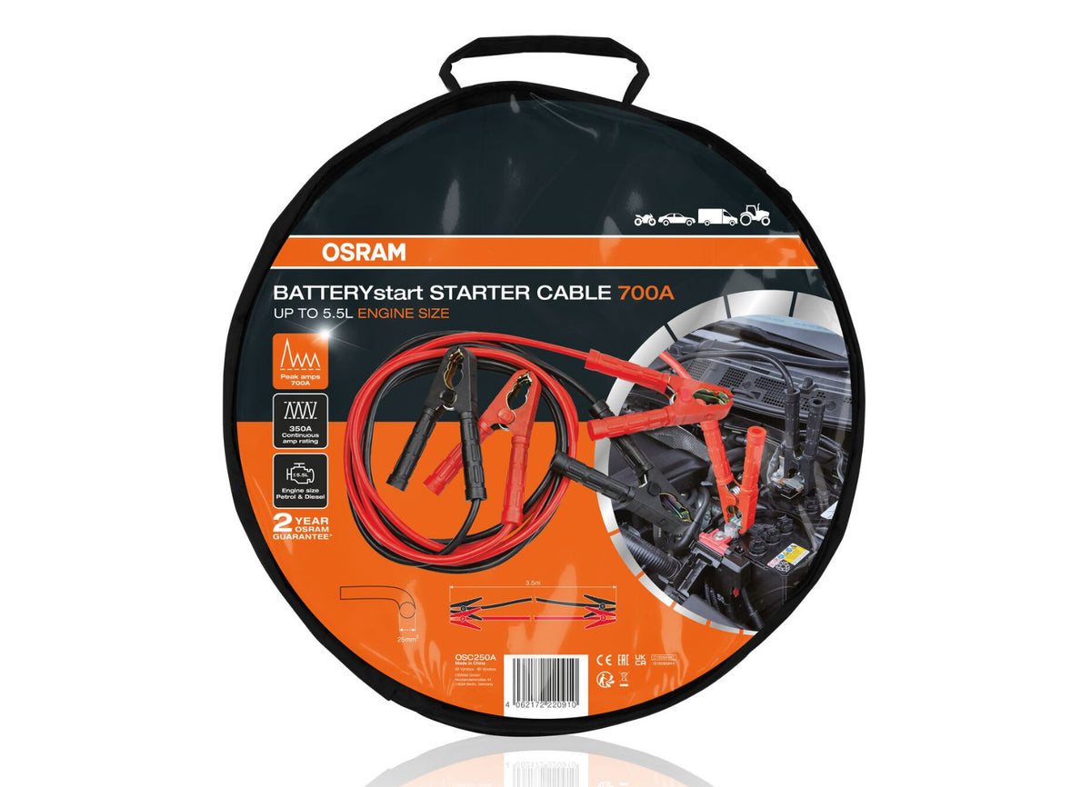 OSRAM startovací kabely, STARTERcable 700A, až 5,5l benzin/diesel, 12V/24V
