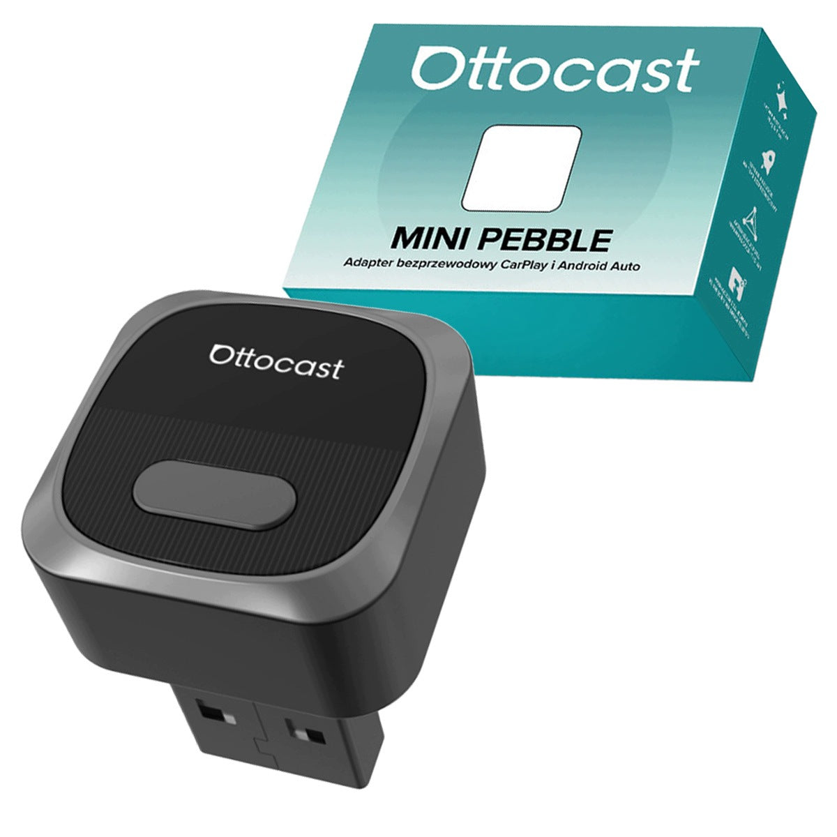OTTOCAST Mini Pebble Wireless Android Auto CarPLAY Adapter CA525-T4A0 Packaging status original