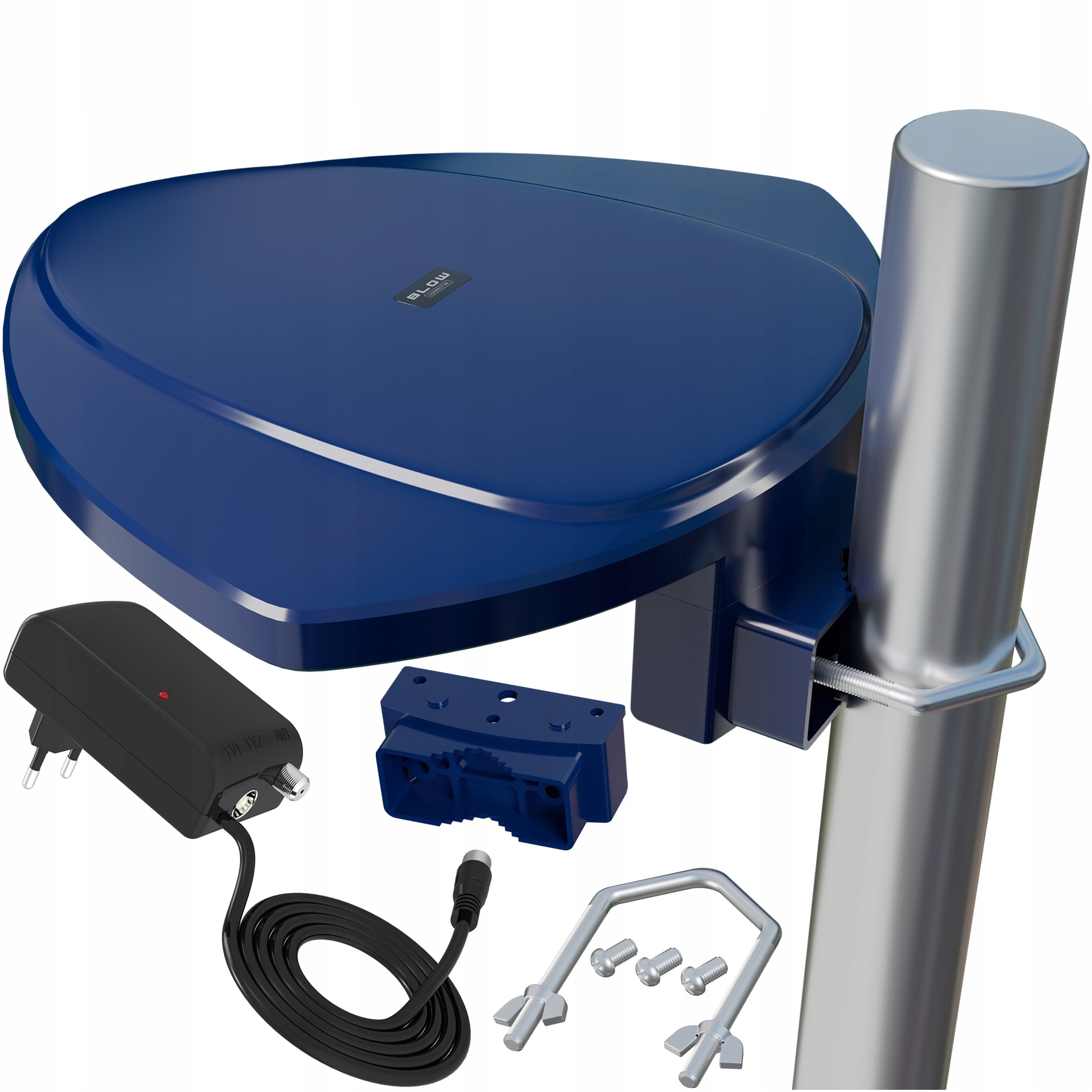 OUTDOOR ANTENNA ACTIVE DVB-T2 HD TV 4K 8K FILTER GSM UHF + POWER SUPPLY