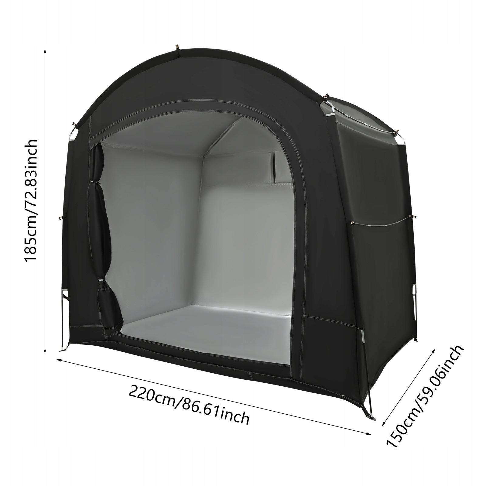 OUTDOOR BIKE STORAGE TENT 220*150*185CM 210D OXFORD CLOTH AND FIBERGLASS Manufacturer code 1274212