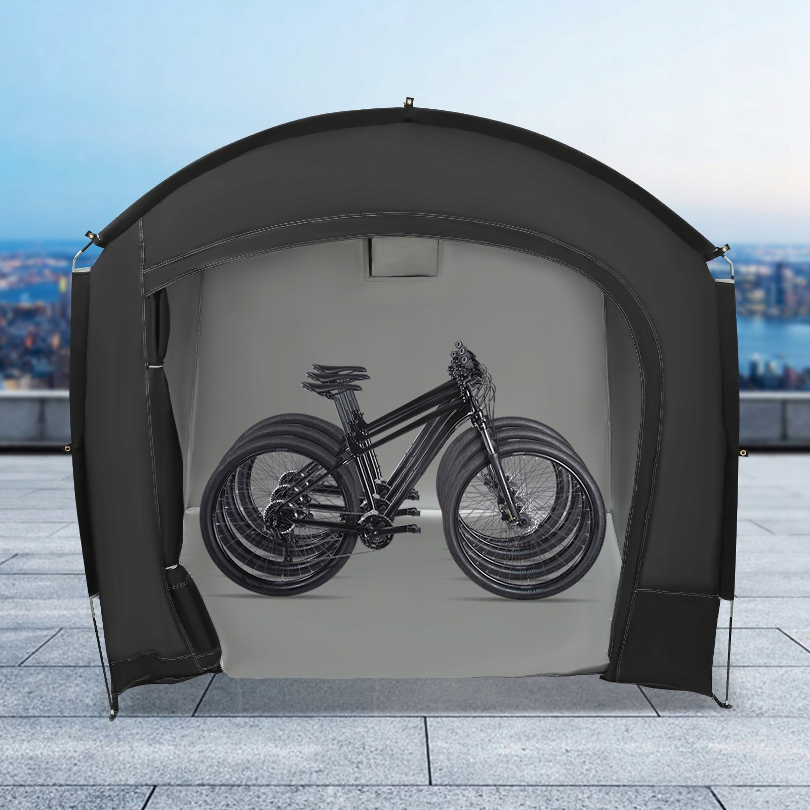 OUTDOOR BIKE STORAGE TENT 220*150*185CM 210D OXFORD CLOTH AND FIBERGLASS Packaging status original