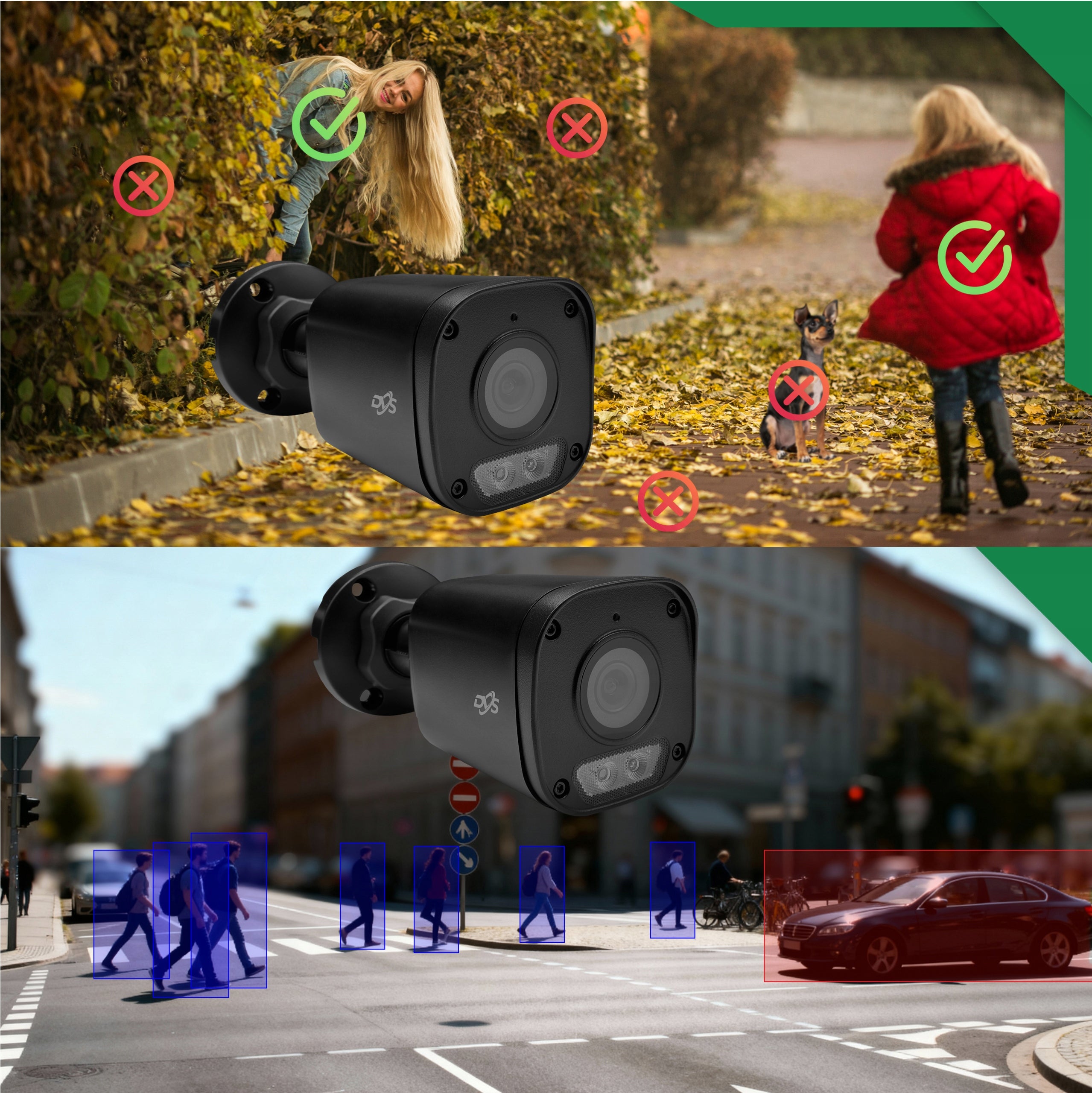 OUTDOOR BLACK CAMERA FOR HOME SURVEILLANCE 8MPX 4K IP POE TUBE BLACK DVS Kind internal external