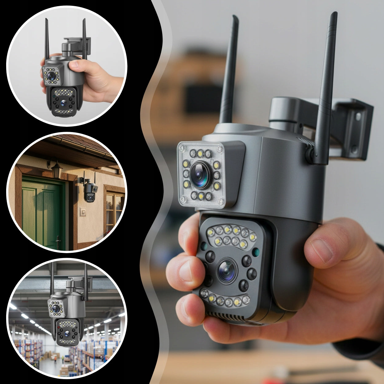 OUTDOOR CAMERA DUAL WIFI SMART IP ROTATING MOTION DETECTION APP Brand MEMFLOW