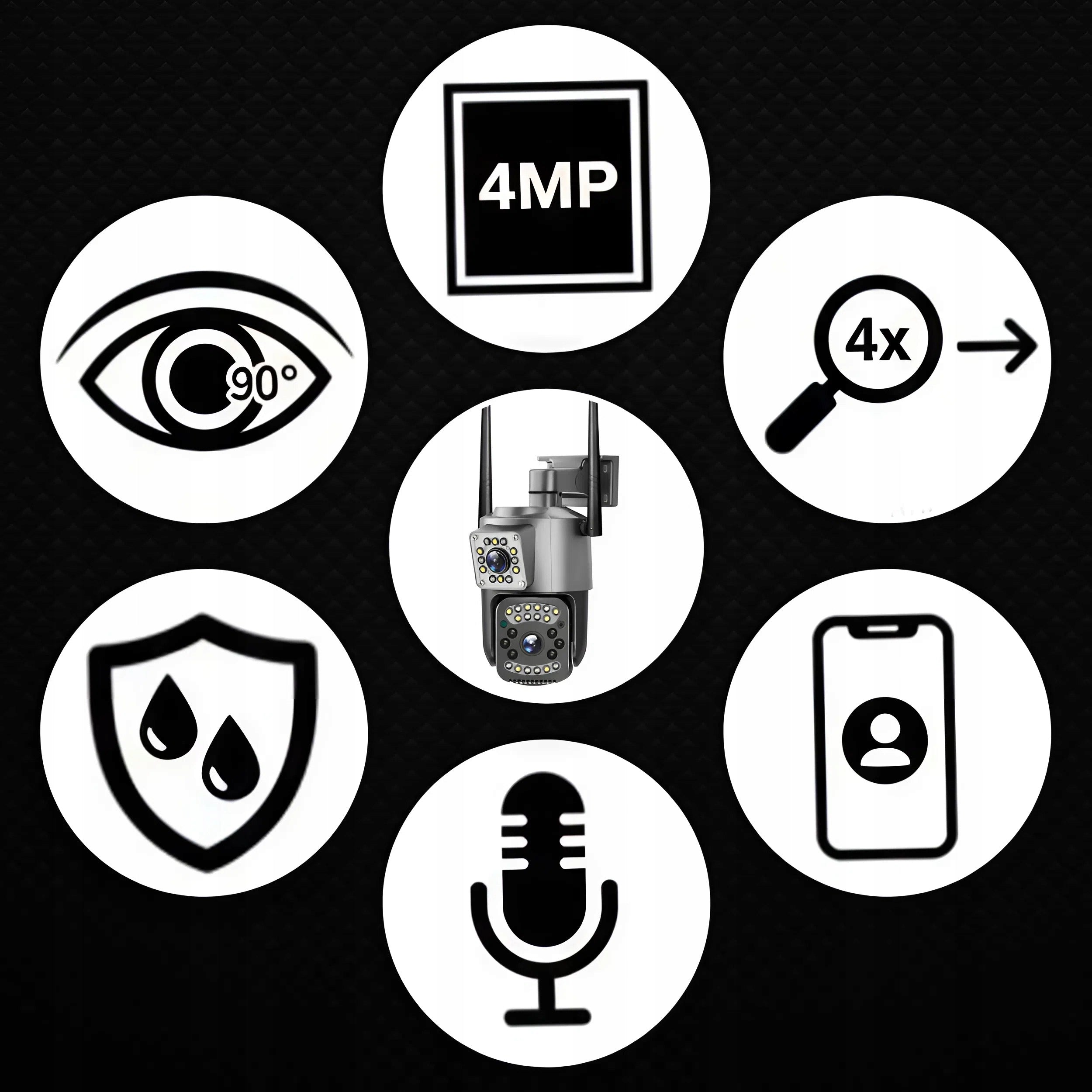 OUTDOOR CAMERA DUAL WIFI SMART IP ROTATING MOTION DETECTION APP Kind internal external
