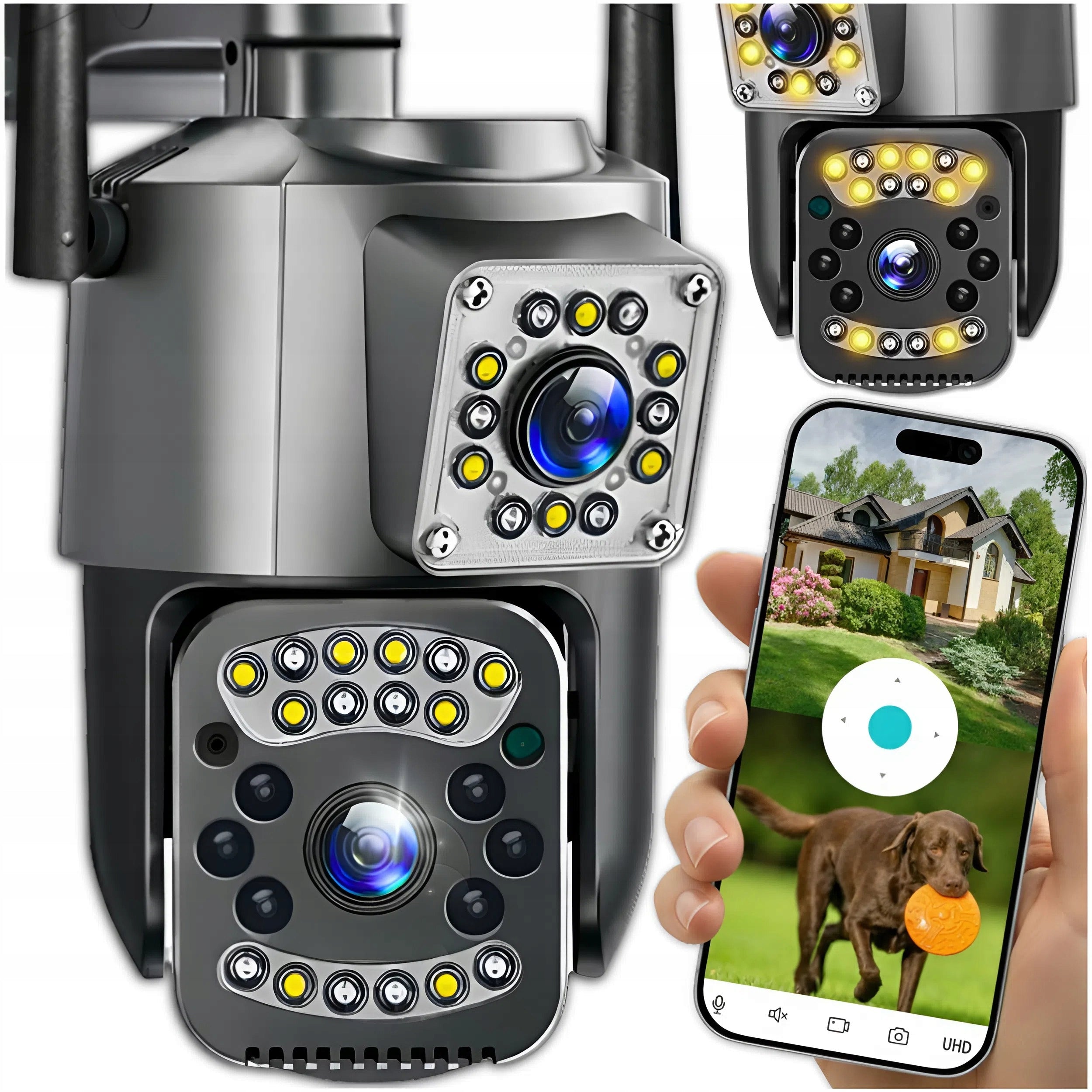 OUTDOOR CAMERA DUAL WIFI SMART IP ROTATING MOTION DETECTION APP Manufacturer code KAMERA ZEWNĘTRZNA PODWÓJNA 4MP MEMFLOW