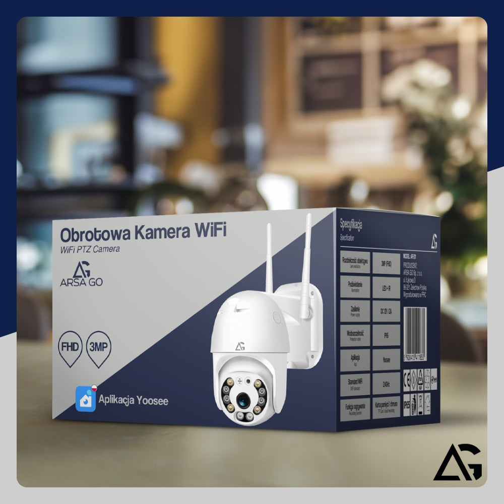 OUTDOOR CAMERA WIFI IP ROTATING FULL HD 3MP SMART 1080p ZOOM 4x DETECTION Product weight with unit packaging 1 kg