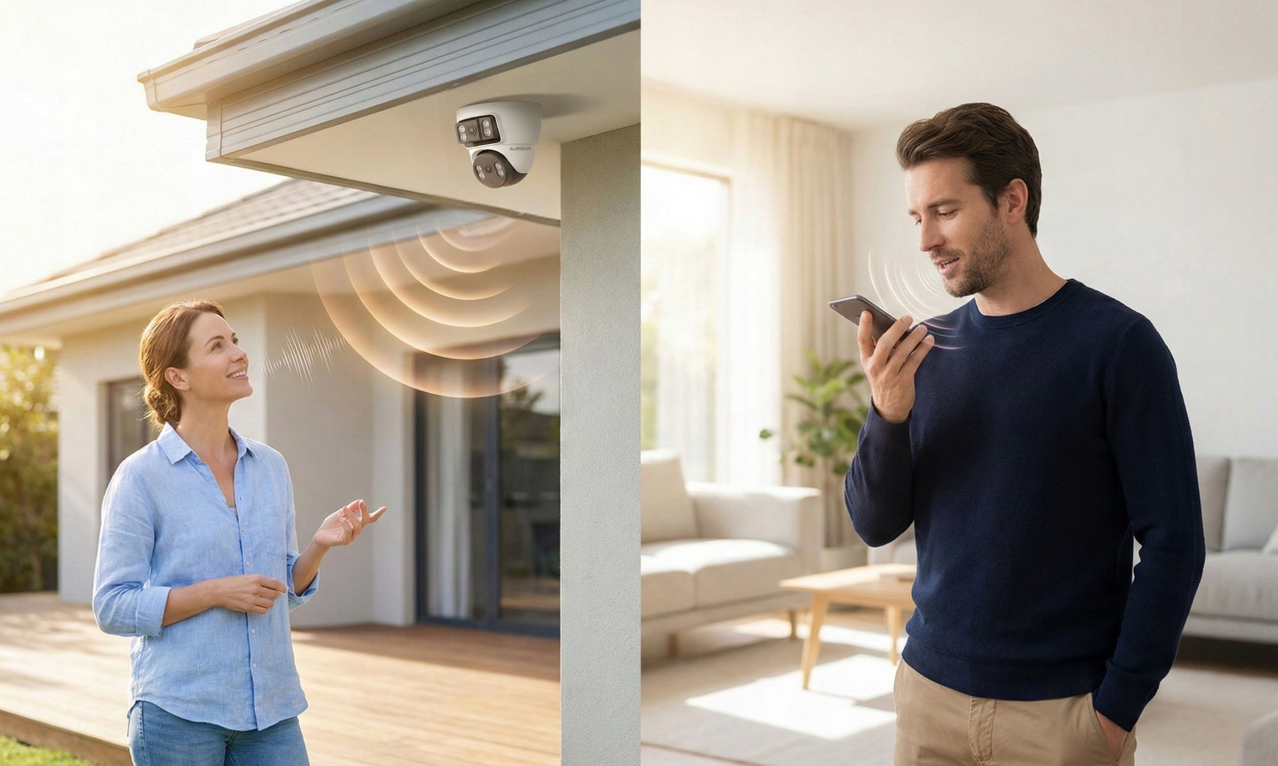 OUTDOOR CAMERA WIFI ROTATING DOUBLE 6MP DETECTION - 2 WAYS OF MOUNTING Brand Auronis