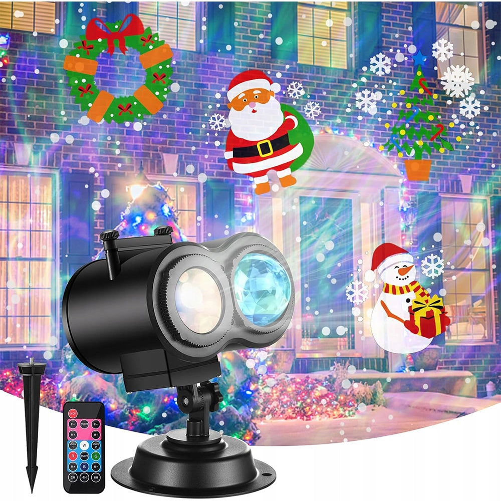 OUTDOOR CHRISTMAS LASER PROJECTOR 12 PATTERNS WATER WAVE EFFECT Manufacturer code ŚWIĄTECZNY PROJEKTOR LASEROWY LED