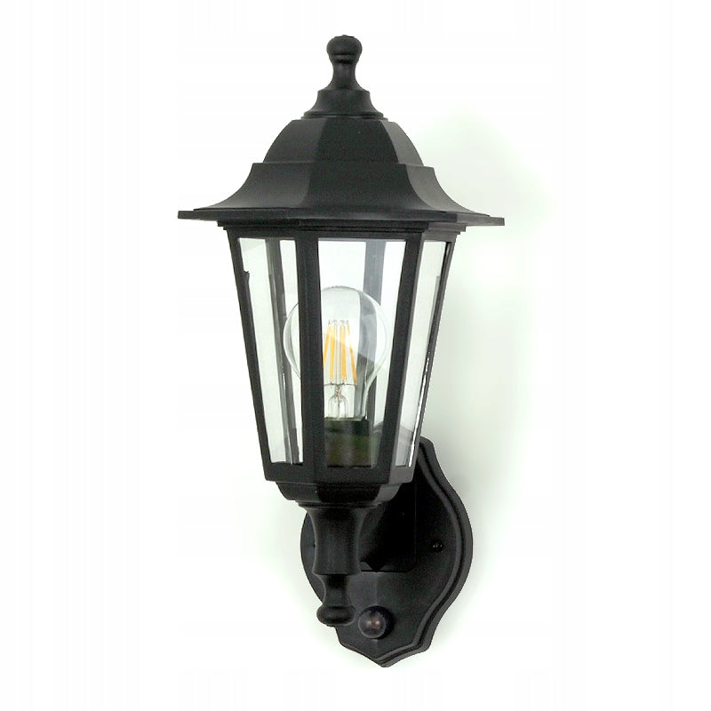 OUTDOOR GARDEN LAMP LANTERN WITH MOTION AND DUSK SENSOR UP TO E27