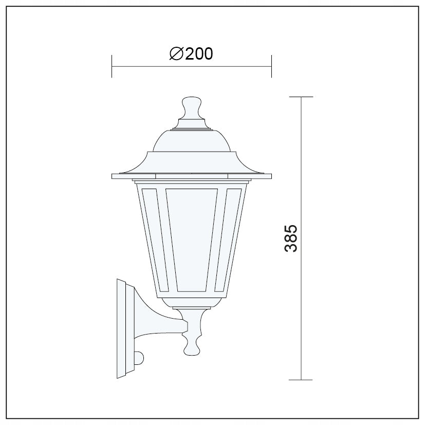 OUTDOOR GARDEN LAMP WITH MOTION AND DUSK SENSOR E27 Color white clear