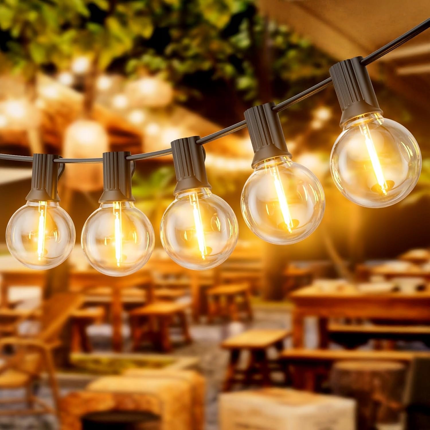 OUTDOOR GARDEN LIGHT GARLAND 30M BULBS 50 LED GARDEN LIGHTS