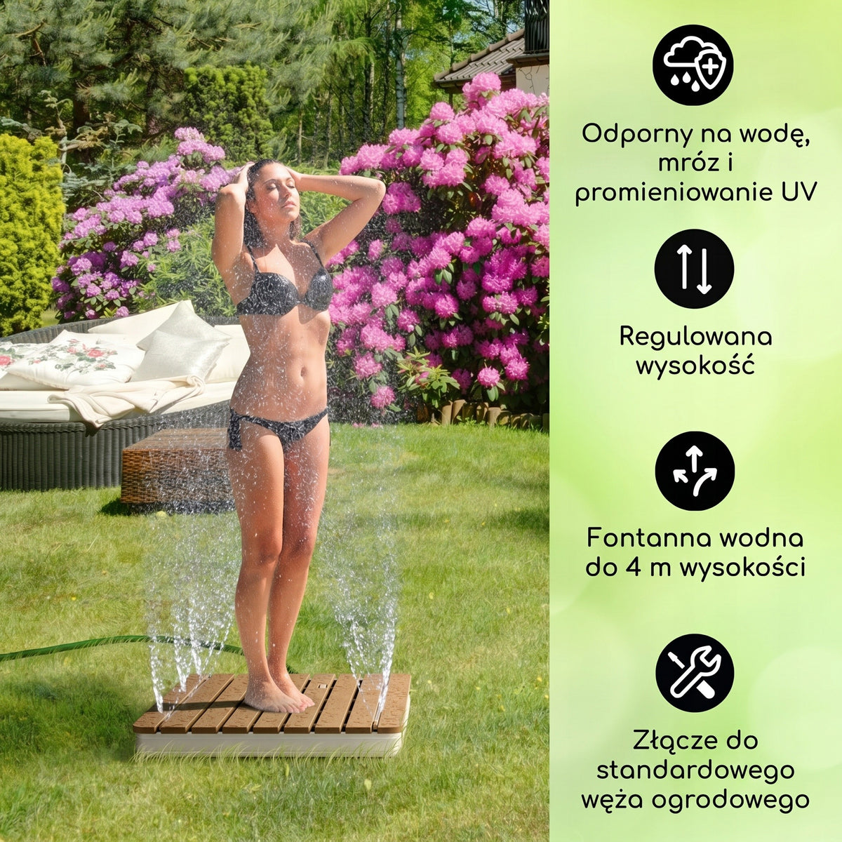 OUTDOOR GARDEN SHOWER 70X55CM POOL SPRAY ALUMINUM LARGE SILVER Manufacturer Blumfeldt