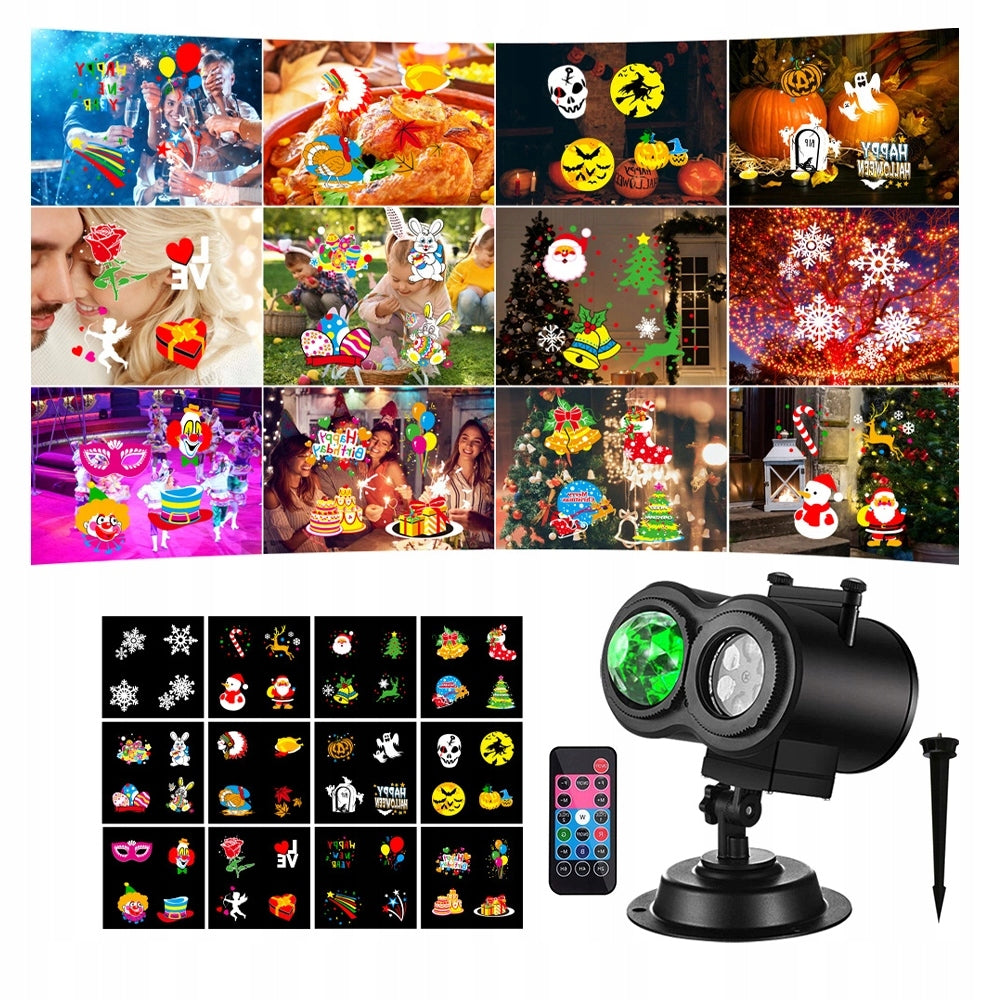 OUTDOOR LED CHRISTMAS PROJECTOR 12 DESIGNS DYNAMIC PILOT PATTERN