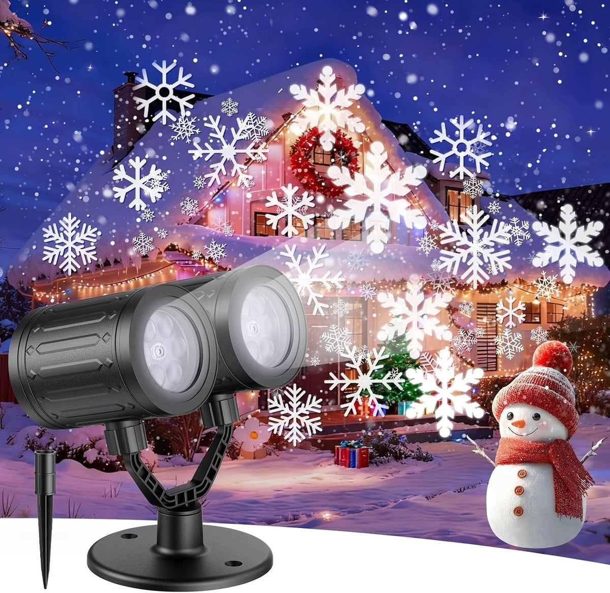 OUTDOOR LED CHRISTMAS PROJECTOR WITH TWO SPOTLIGHTS,FOR HOME AND GARDEN