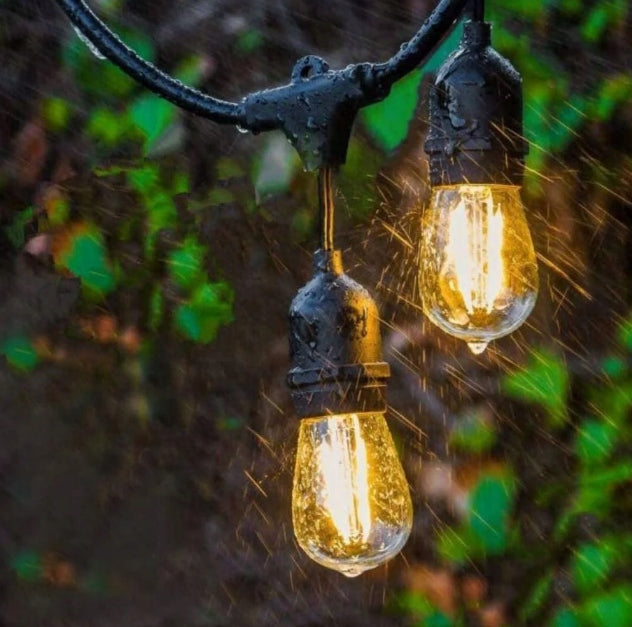 OUTDOOR LIGHT GARDEN GARLAND 20 LED BULBS 20M E27 WARM WHITE Globe diameter 4 cm