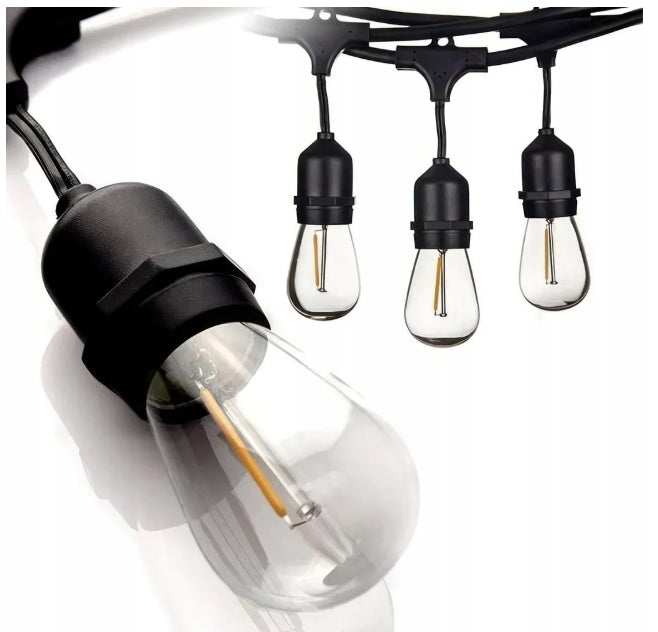 OUTDOOR LIGHT GARDEN GARLAND 20 LED BULBS 20M E27 WARM WHITE Number of light points 11 - 20
