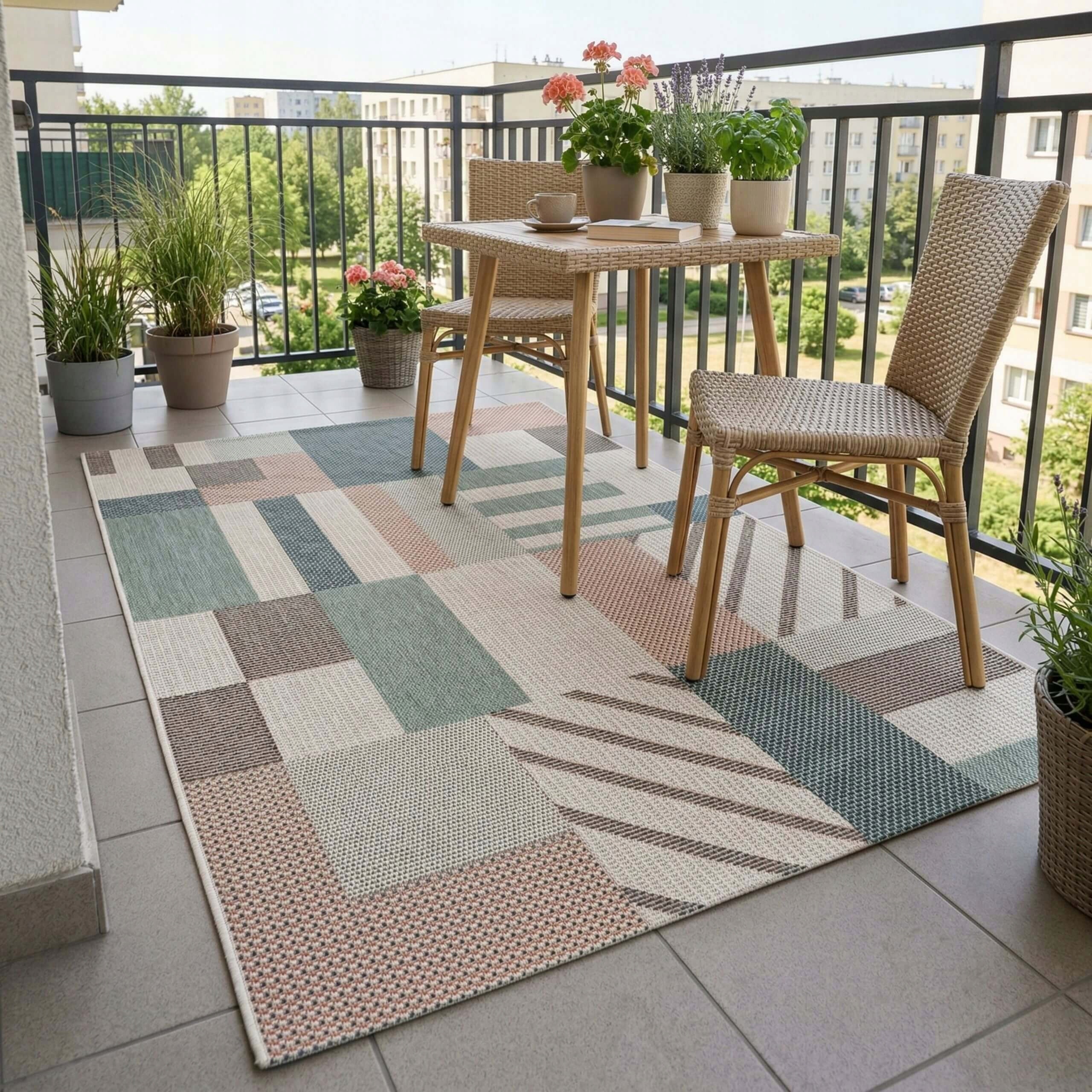 OUTDOOR PATIO RUG 120X170 WATERPROOF GARDEN FOR TERRACE BALCONY MAT Manufacturer code DYWANY ZEWNĘTRZNE DO KUCHNI SZNURKOWY MATA