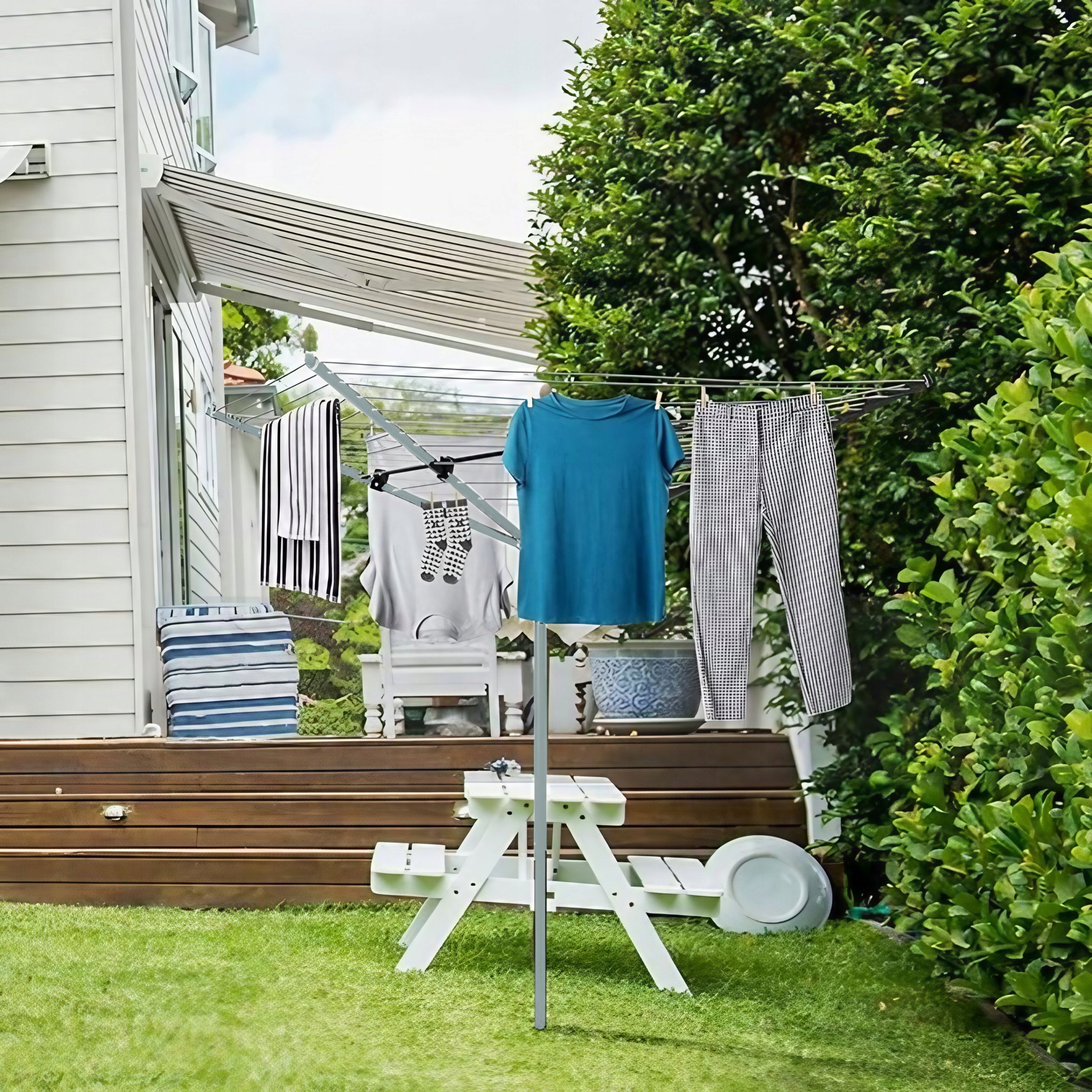 OUTDOOR ROTARY LAUNDRY GARDEN DRYER 4 ARMS + COVER Manufacturer code 5908089032019