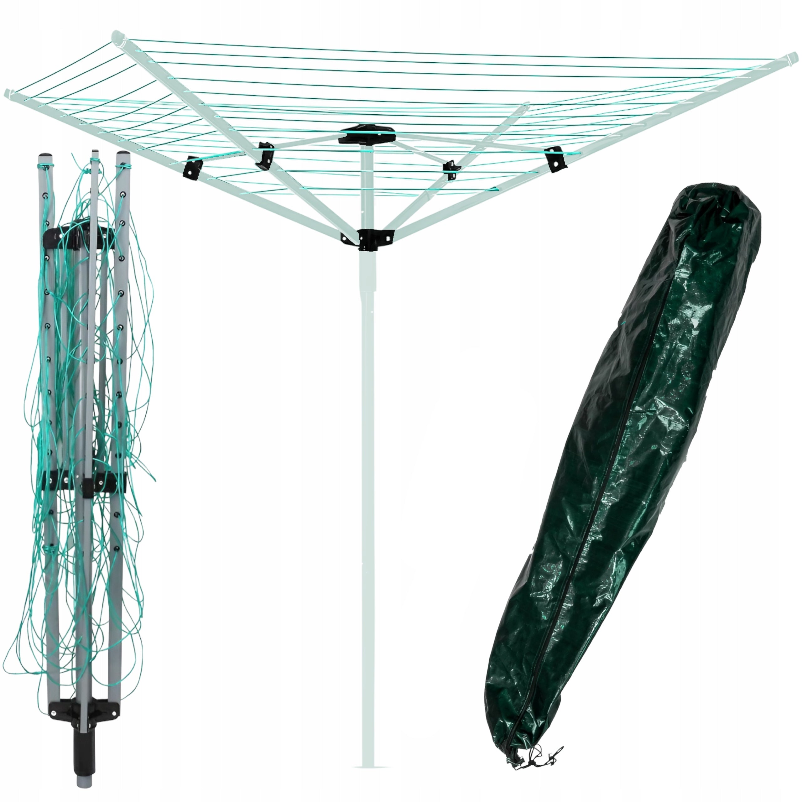 OUTDOOR ROTARY LAUNDRY GARDEN DRYER 4 ARMS + COVER Weight 4.98 kg