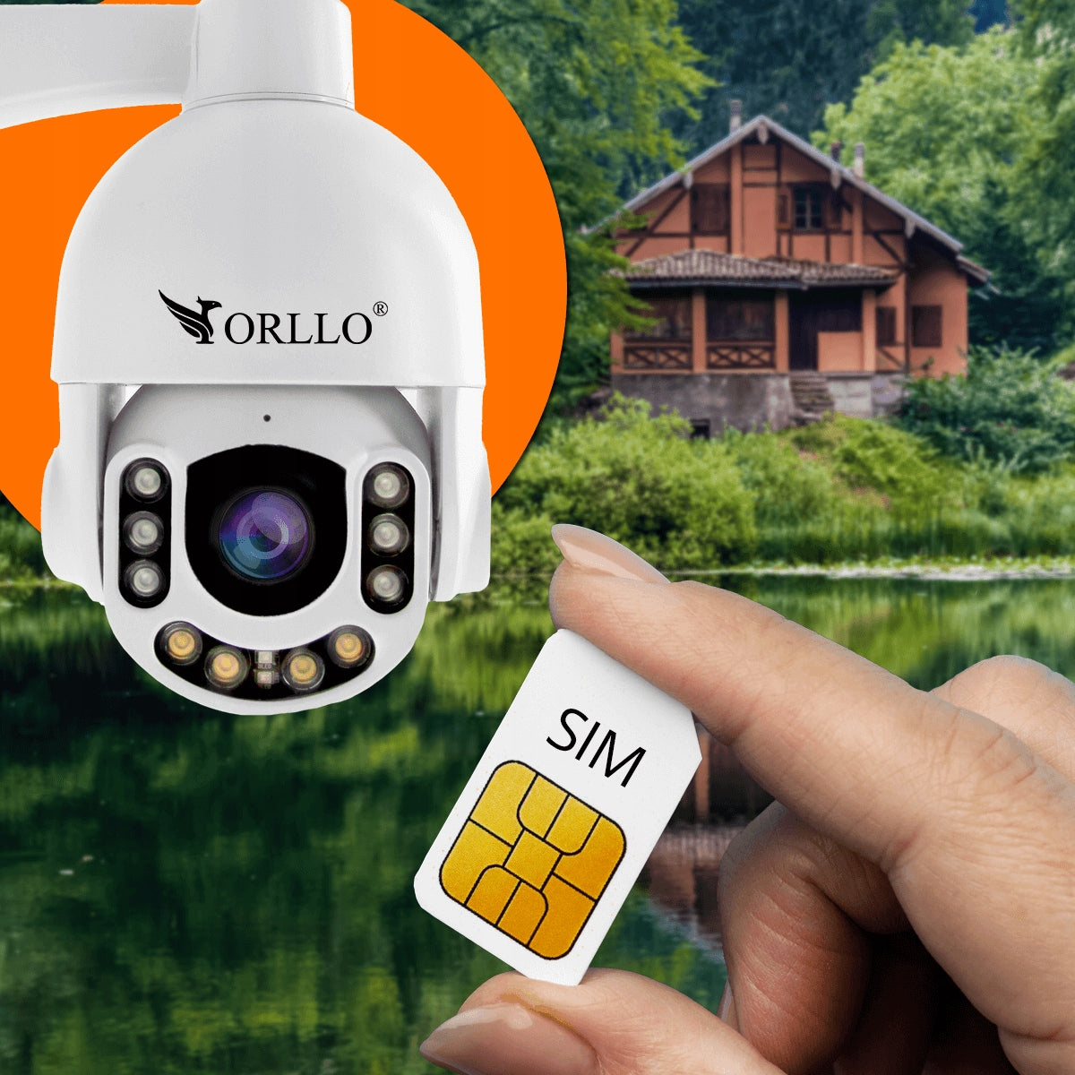 OUTDOOR ROTATING IP Camera for 4G SIM CARD Human Detection Orllo Z7 PRO Manufacturer code Goodcam Z7 SIM