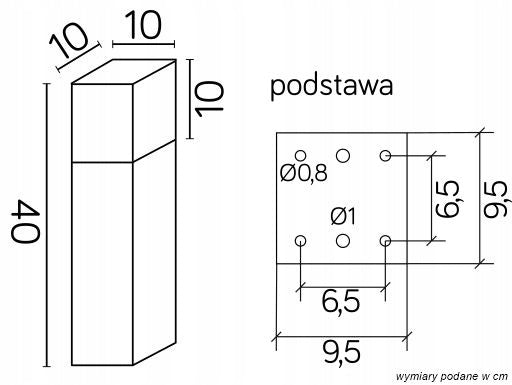OUTDOOR STANDING LAMP POST SU-MA CUBE MAX CB-MAX 400 DG 1xE27 ANTHRACITE Product height 40 cm