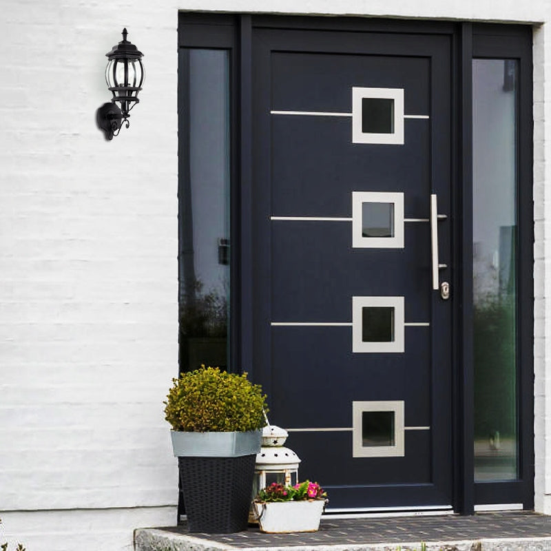 OUTDOOR WALL LAMP FACADE GARDEN LAMP E27 Color black