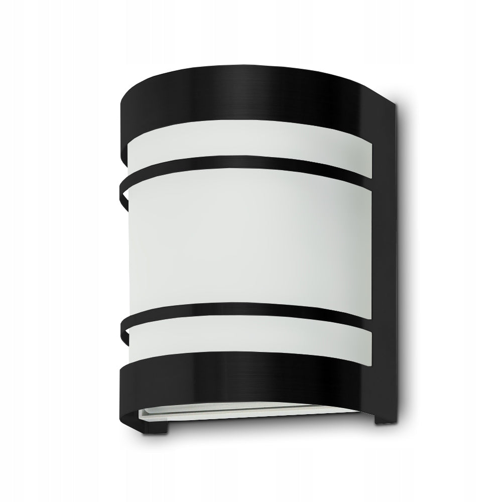 OUTDOOR WALL LAMP FACADE GARDEN LAMP FOR LED E27 BLACK GLASS METAL