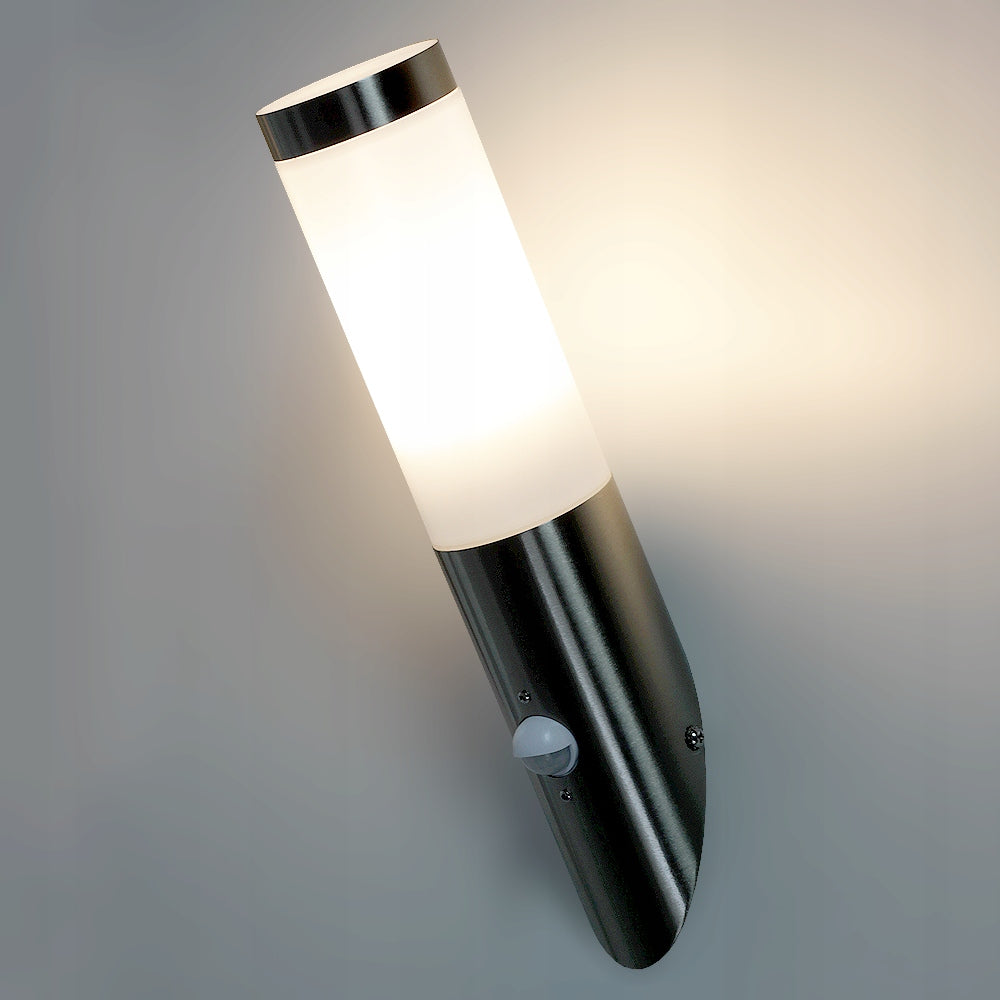 OUTDOOR WALL LAMP WITH MOTION AND DUSK SENSOR FACADE LAMP E27 LED Packaging status original