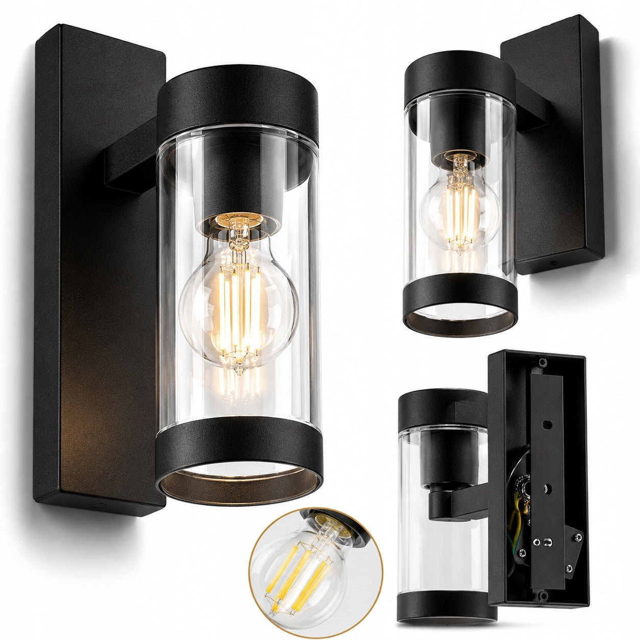 OUTDOOR WALL SCREEN LAMP SPECTRA E27 GARDEN TUBE LAMP