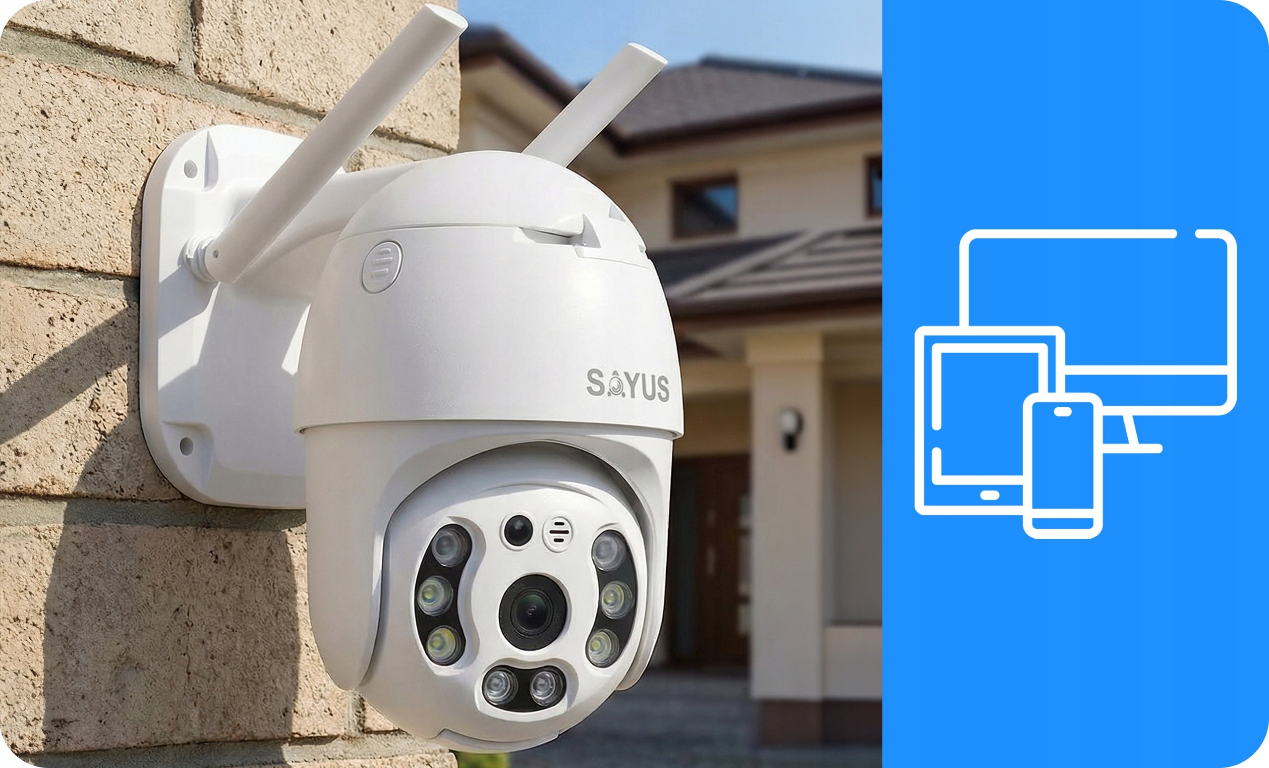 OUTDOOR WIFI CAMERA ROTATING 8MPx 4K ULTRA HD IP 6xZOOM DETECTION 8MP Brand Sayus