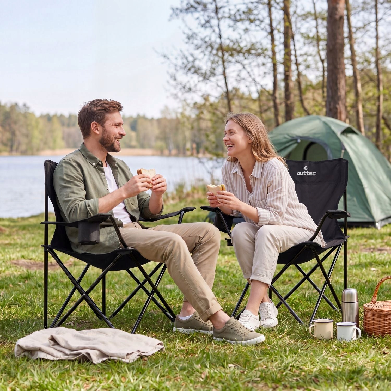 OUTTEC FOLDING HIKING CHAIR WITH CAMPING BACKREST Brand Outtec