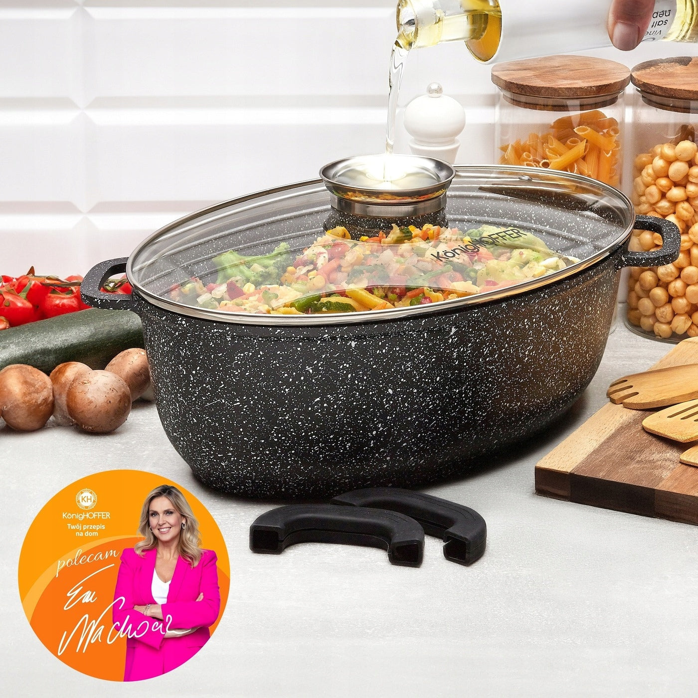 OVEN PAN INDUCTION with Aromatizer OVAL Konighoffer Pollo 8 l Packaging status original