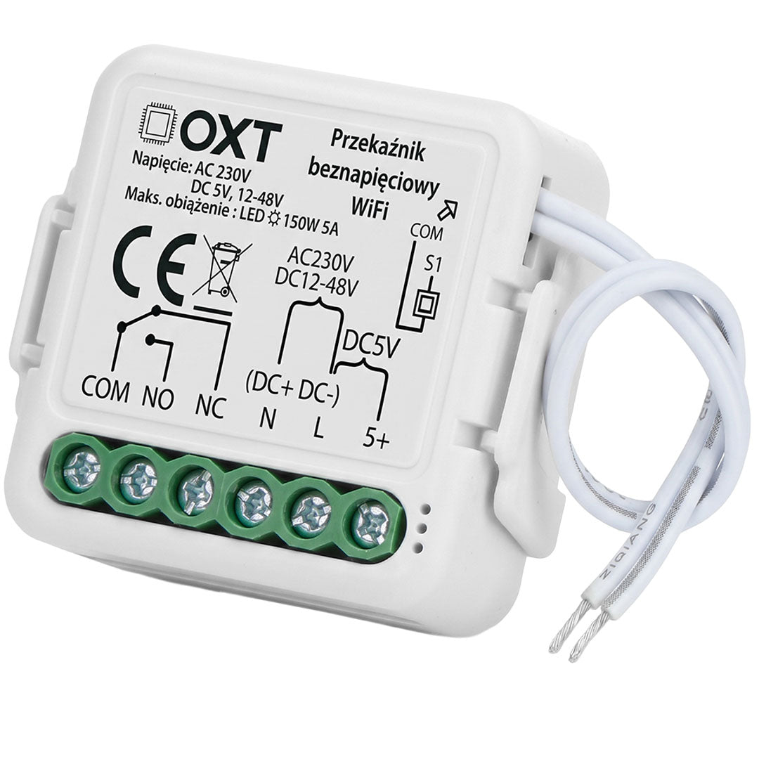 OXT Mini Voltage Free Relay Module 5V 12-48V DC 230V AC WiFi TUYA Manufacturer code T210DC