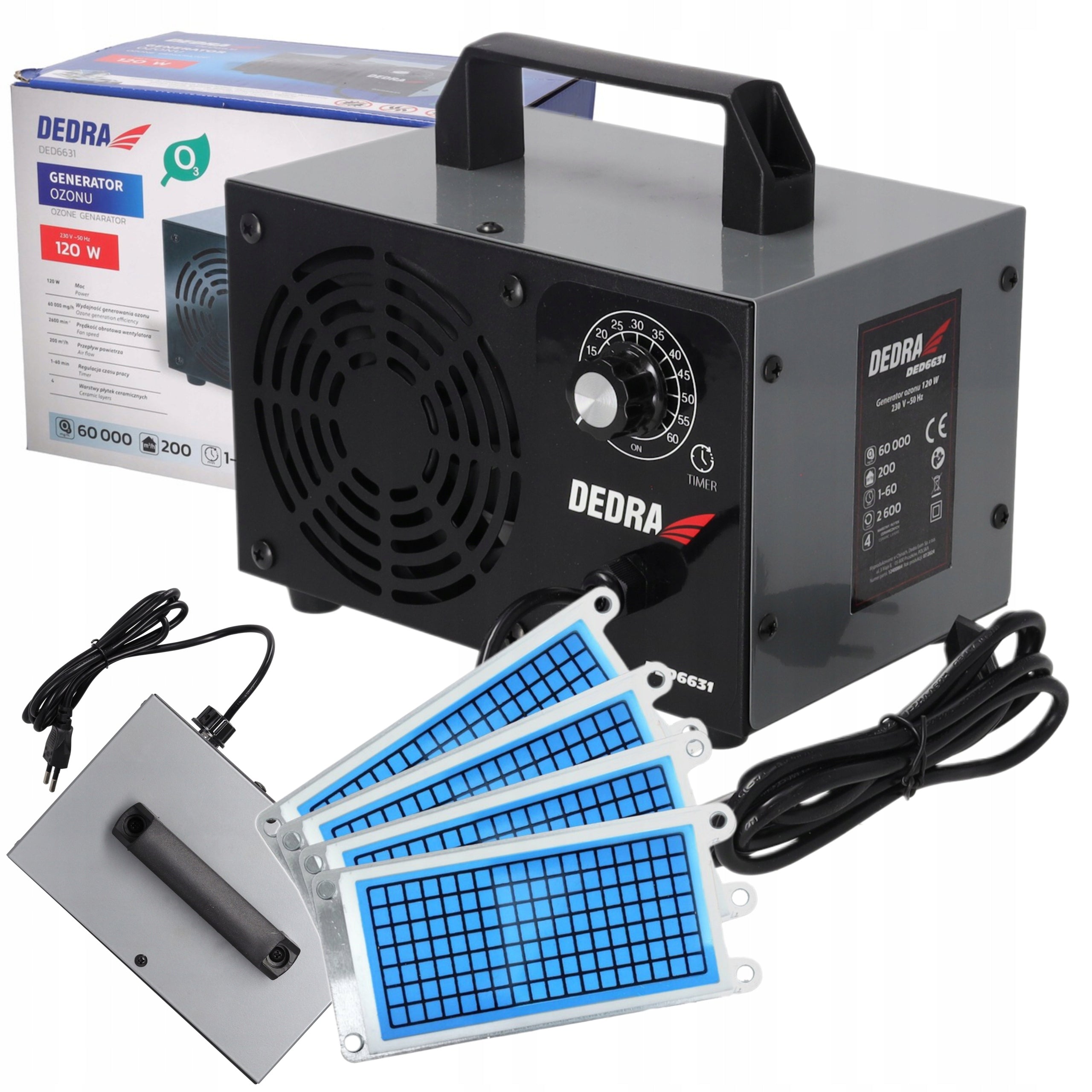 OZONE GENERATOR DEDRA DED6631 FOR BASEMENT OFFICE APARTMENT CARS Manufacturer code DED6631