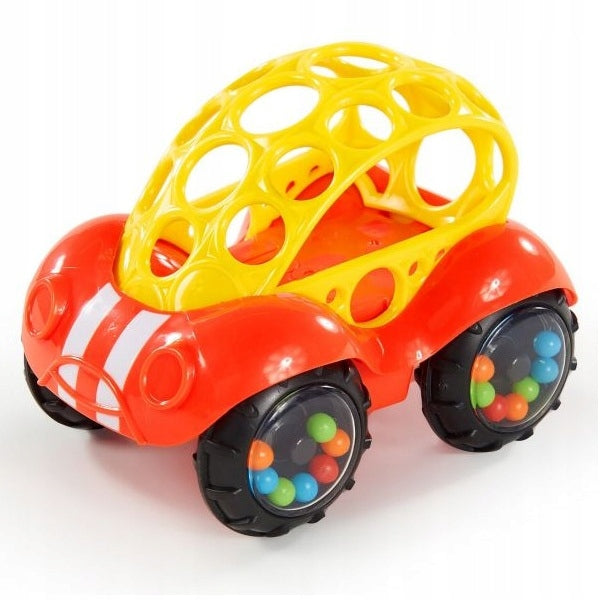 Oball toy car with rattle, red-yellow 3M+