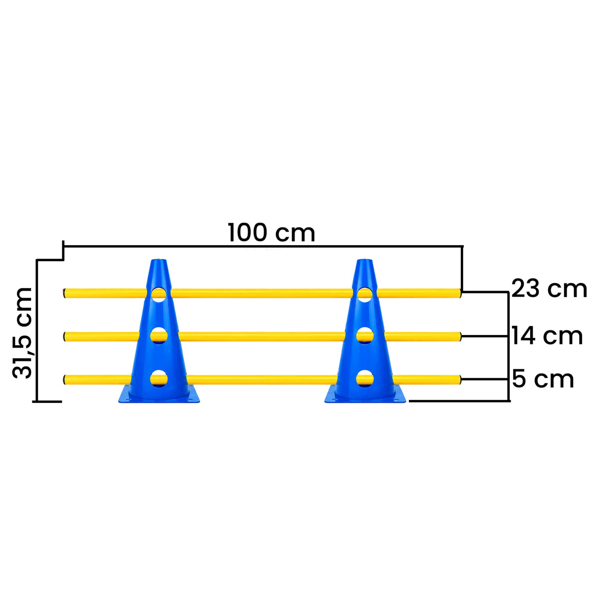 Obstacle course for dog training set 12 cones 100 cm Manufacturer code TS-PROD-036